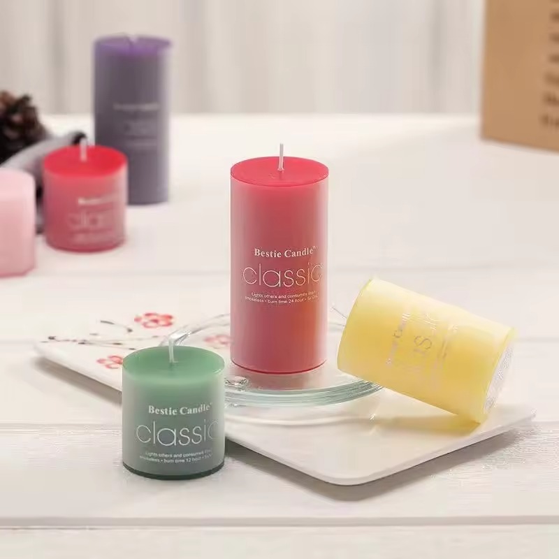 Premium Smokeless 12 Hour Purple Pillar Candle
