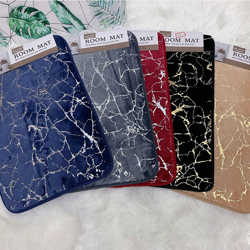 Anti-Slip Microfiber Marble Pattern Room Floor Mat