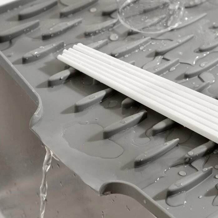 Self Draining Silicone Dish Drying Mat For Sink