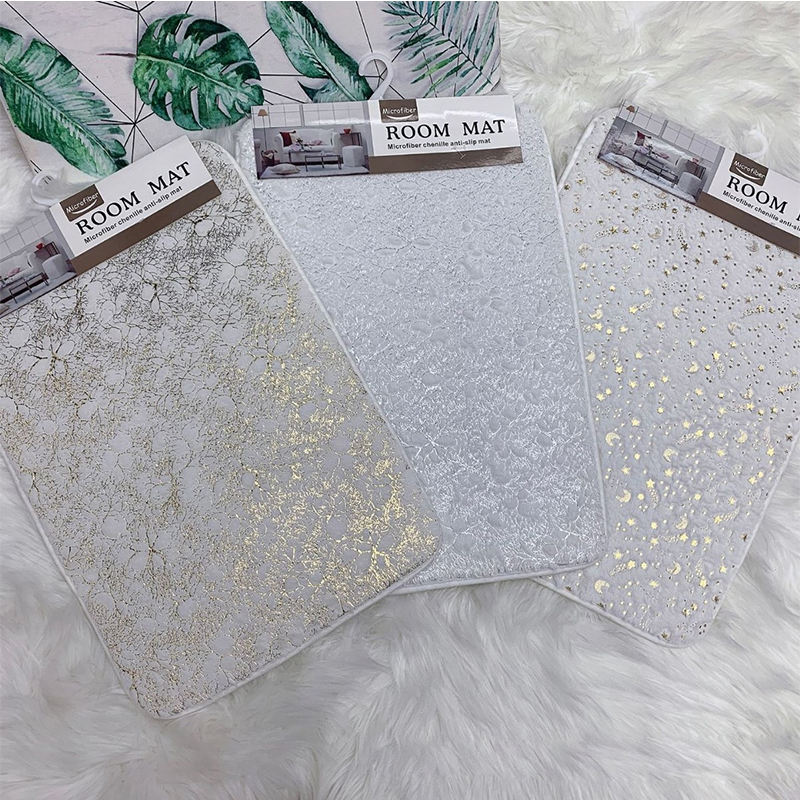 Anti-Slip Microfiber Marble Pattern Room Floor Mat