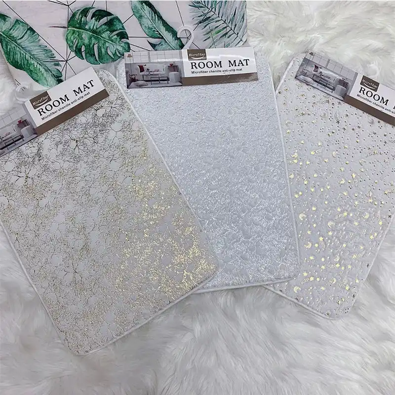 Anti-Slip Microfiber Marble Pattern Room Floor Mat
