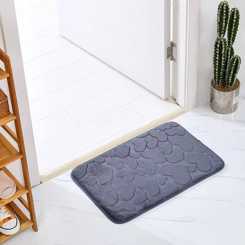 Non-Slip Memory Foam Cobblestone Embossed Bath Mat