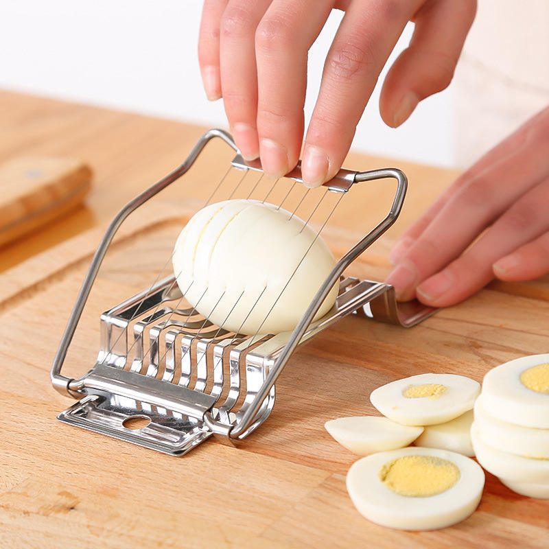 Premium Stainless Steel Manual Hard Boiled Egg Slicer Machine