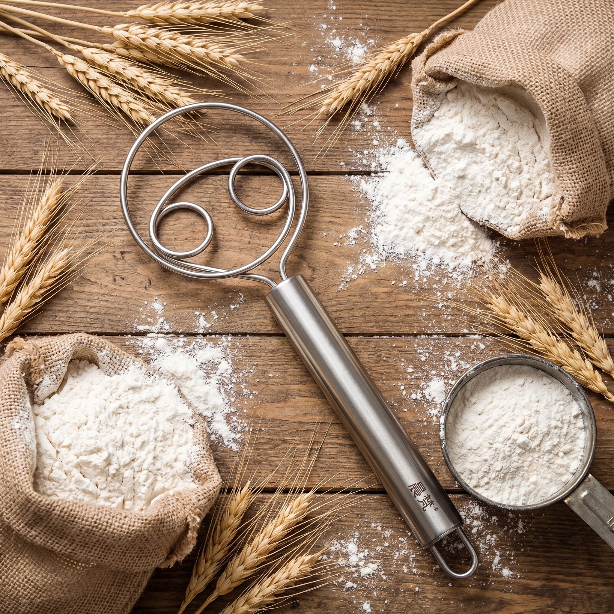 Premium Stainless Steel Danish Dough Whisk Mixer