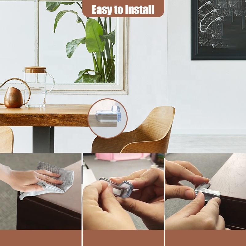 4PCS Premium Clear Silicone Furniture Corner Guards Safety Protectors