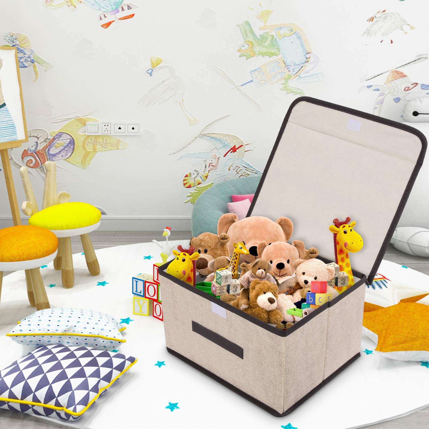 Premium Foldable Fabric Storage Bins with Lids