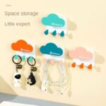 cloud shape adhesive wall mounted key hooks