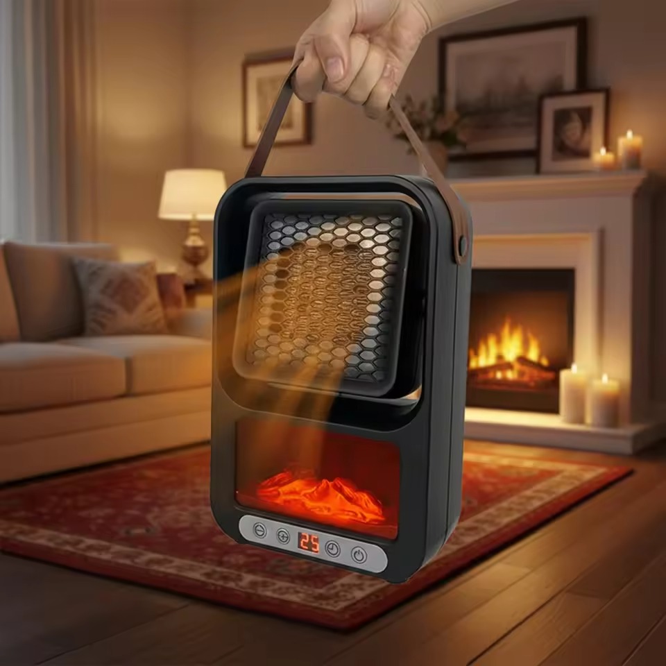Premium Portable Desk Space Heater With 3D Flame Effect