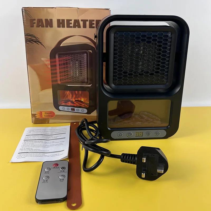 Premium Portable Desk Space Heater With 3D Flame Effect