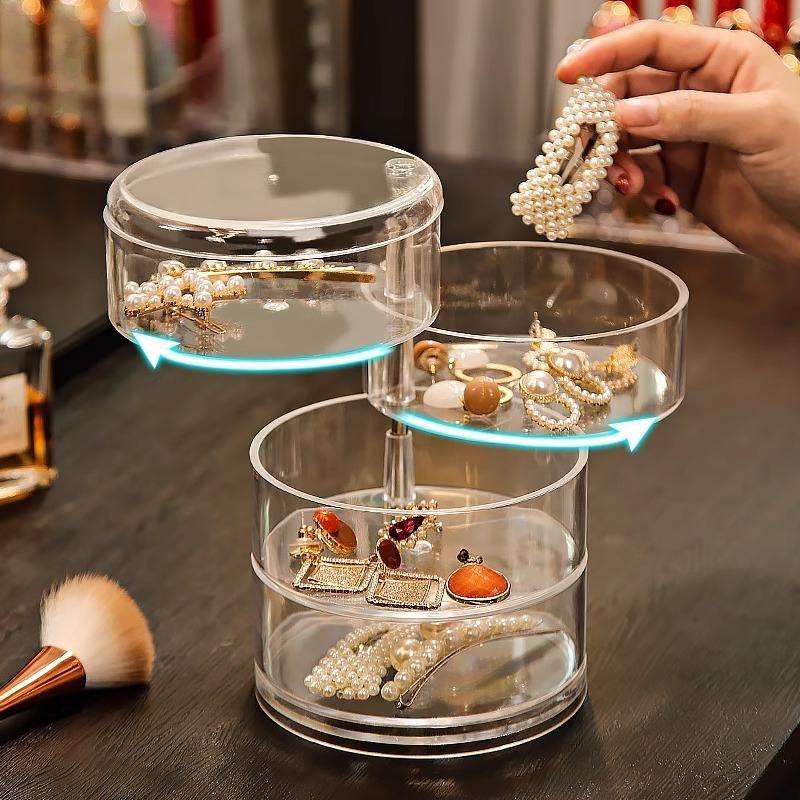 Premium 5 Tier Rotating Clear Acrylic Jewelry Organizer