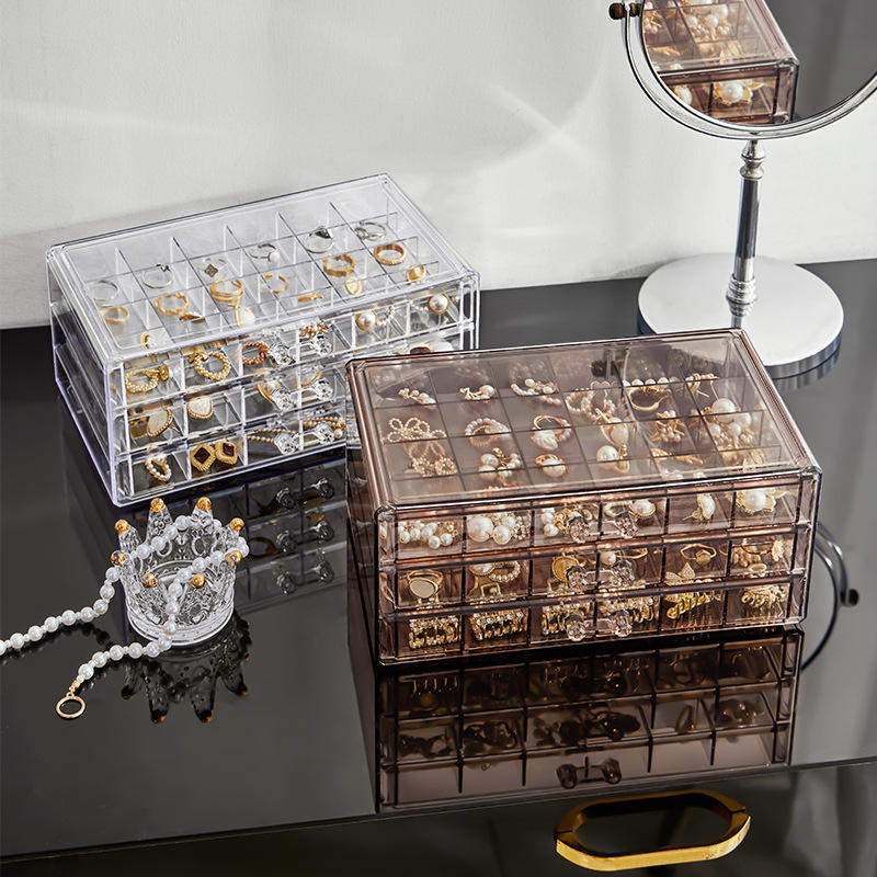 Premium Acrylic Jewelry Organizer Box With Velvet Drawers