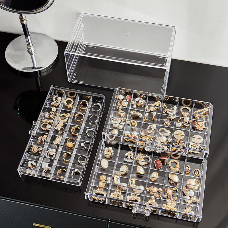 Premium Acrylic Jewelry Organizer Box With Velvet Drawers