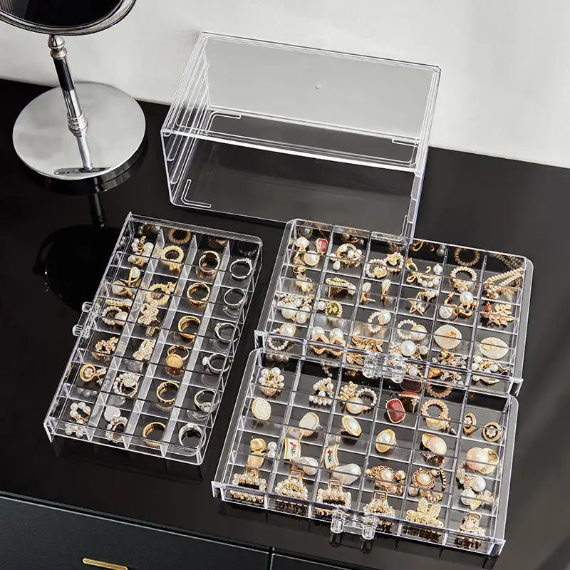 Premium Acrylic Jewelry Organizer Box With Velvet Drawers