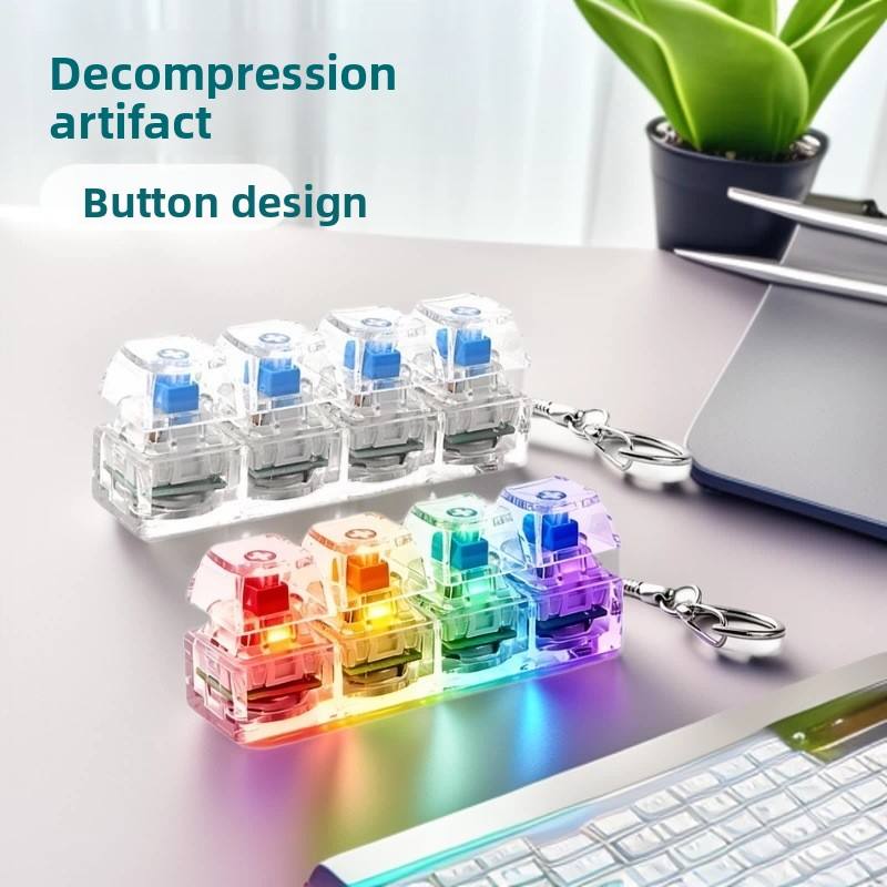Premium RGB Mechanical Keyboard Switch Fidget Toy Keychain