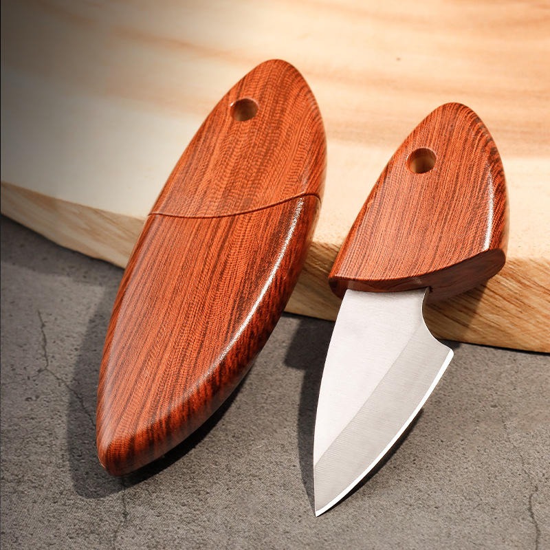 Mini Portable Wooden Pocket Fixed Blade Knife