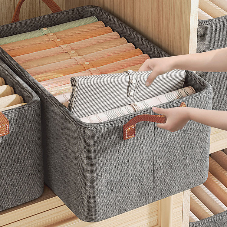 Premium Fabric Wardrobe Clothes Organizer Bins With Handles