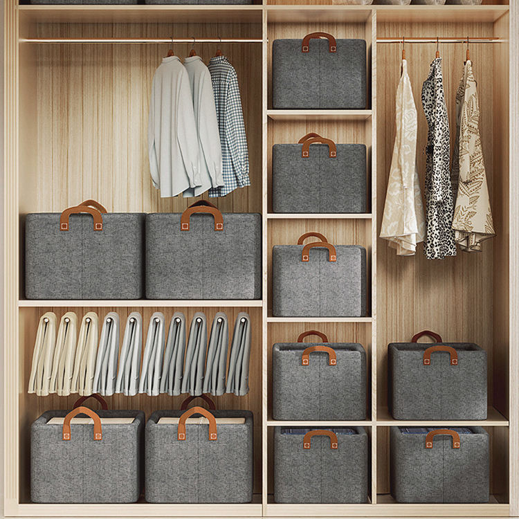 Premium Fabric Wardrobe Clothes Organizer Bins With Handles