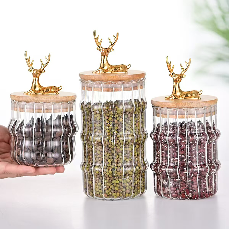 Premium Piece Glass Candy Canister Jar Set
