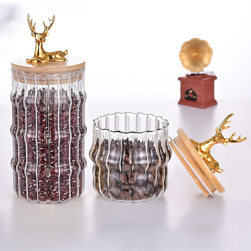 Premium  Piece Glass Candy Canister Jar Set