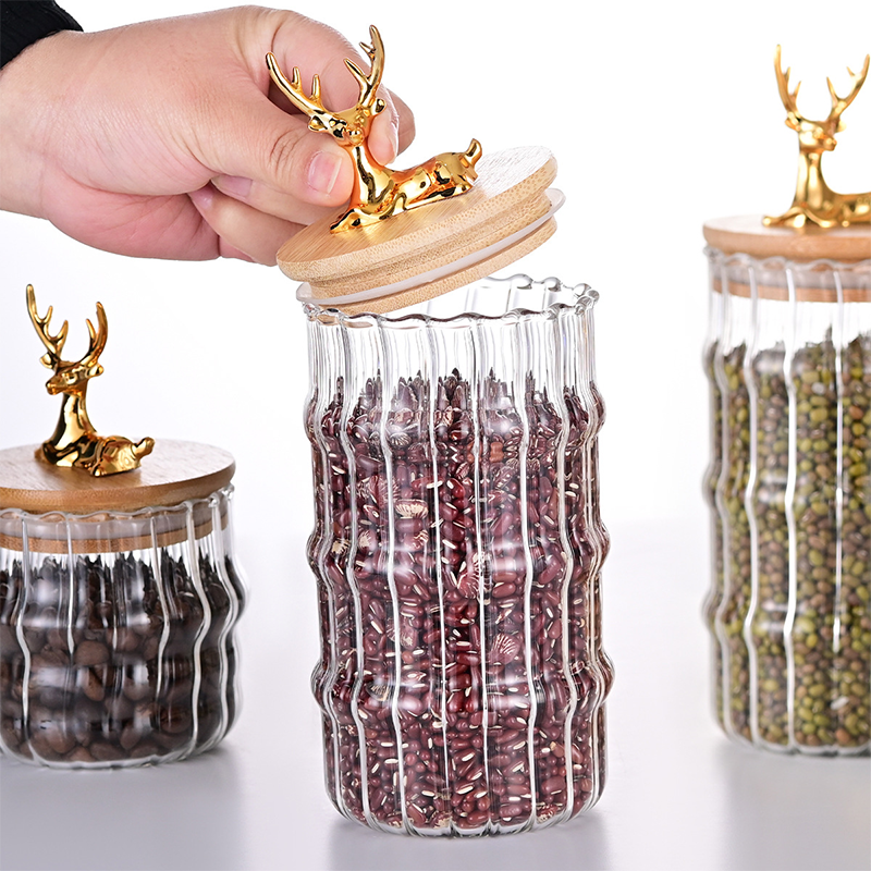 Premium  Piece Glass Candy Canister Jar Set