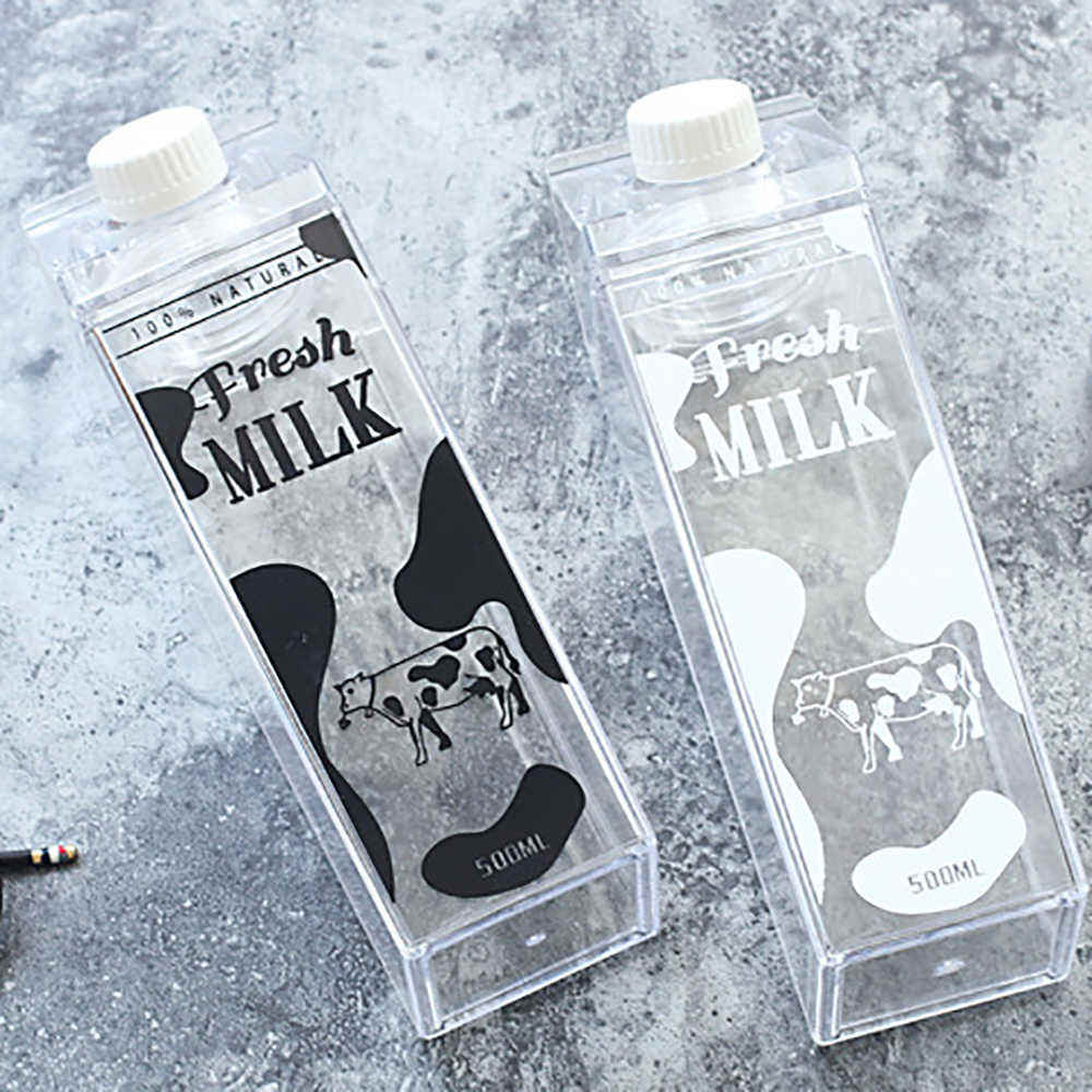 Premium Clear Acrylic Milk Carton Shaped Water Bottles