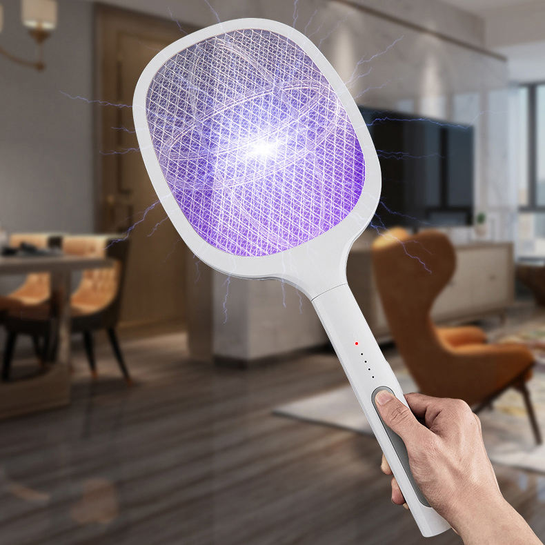 Electric Rechargeable Fly Swatter Bug Zapper Racket