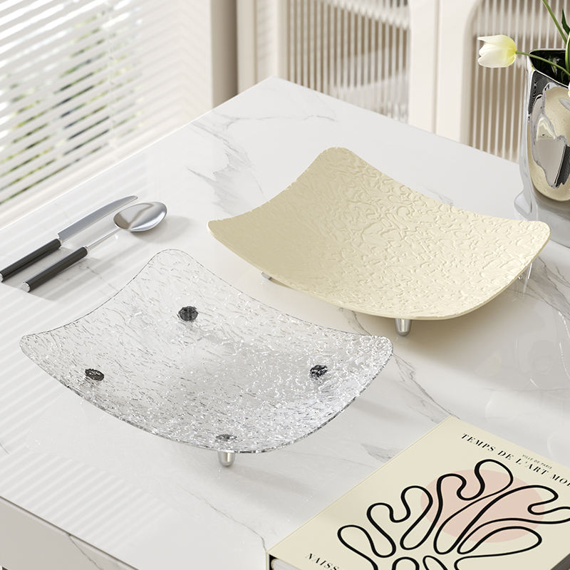 Premium Piece Ribbed Acrylic Fruit Serving Platter Set