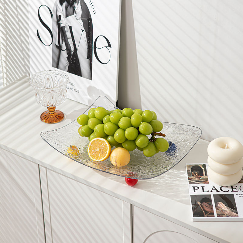 Premium Piece Ribbed Acrylic Fruit Serving Platter Set