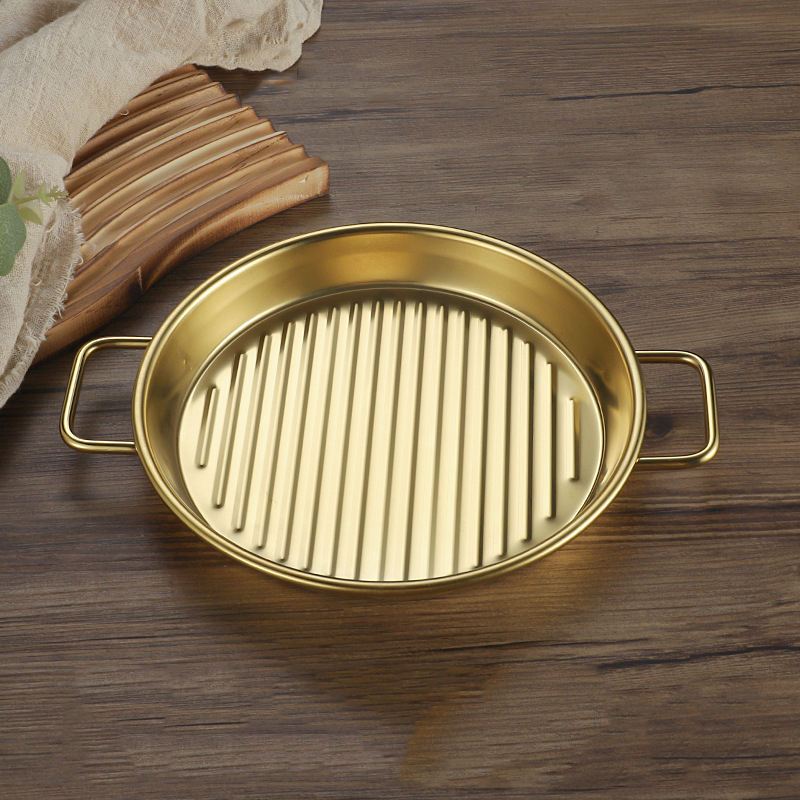 Premium Stainless Steel Ribbed Baking Serving Trays
