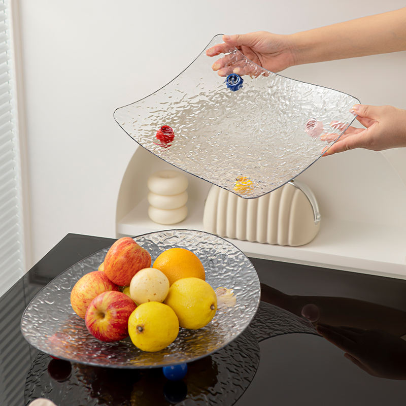 Premium Piece Ribbed Acrylic Fruit Serving Platter Set