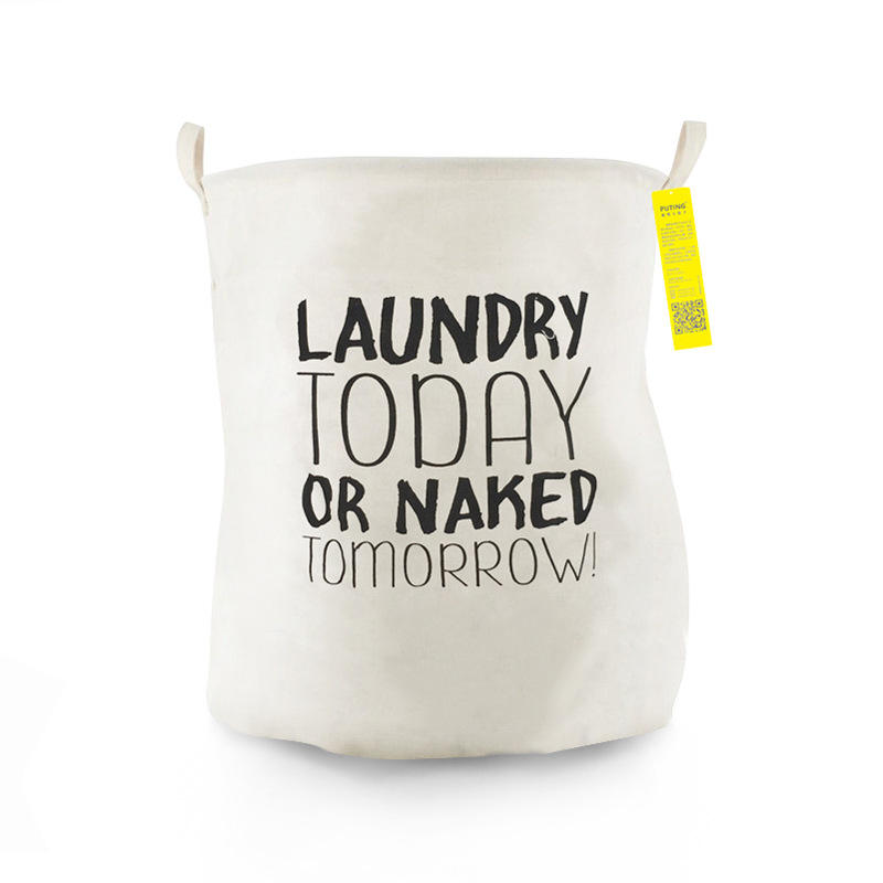 Premium Canvas Collapsible Laundry Hamper Basket With Handles