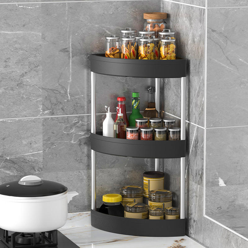 Premium 3 Tier Rolling Bathroom Corner Organizer Rack