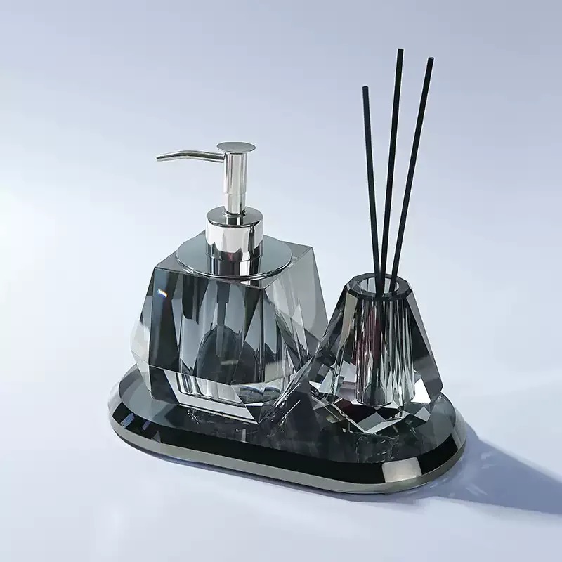 elegant crystal glass bathroom soap dispenser set elegant crystal glass bathroom soap dispenser set