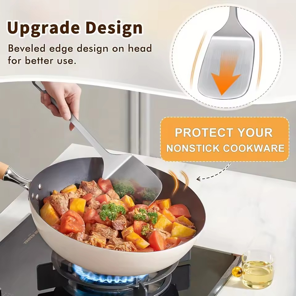 Premium Beveled Edge Silicone Wok Spatula Turner