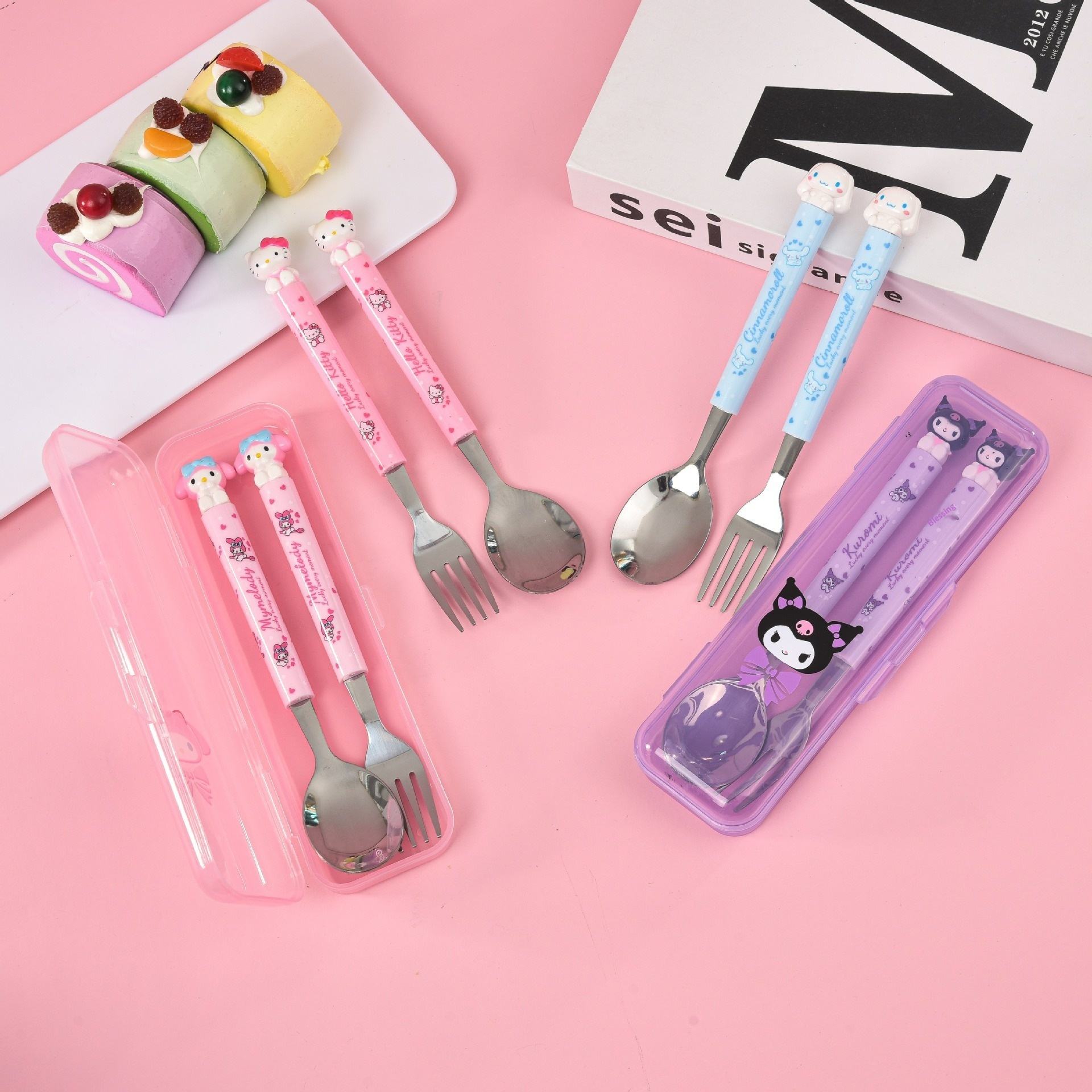 Cute Cartoon Character Kids Stainless Steel Flatware Set