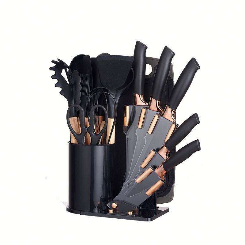Premium 19 Piece Kitchen Knife And Silicone Utensil Set