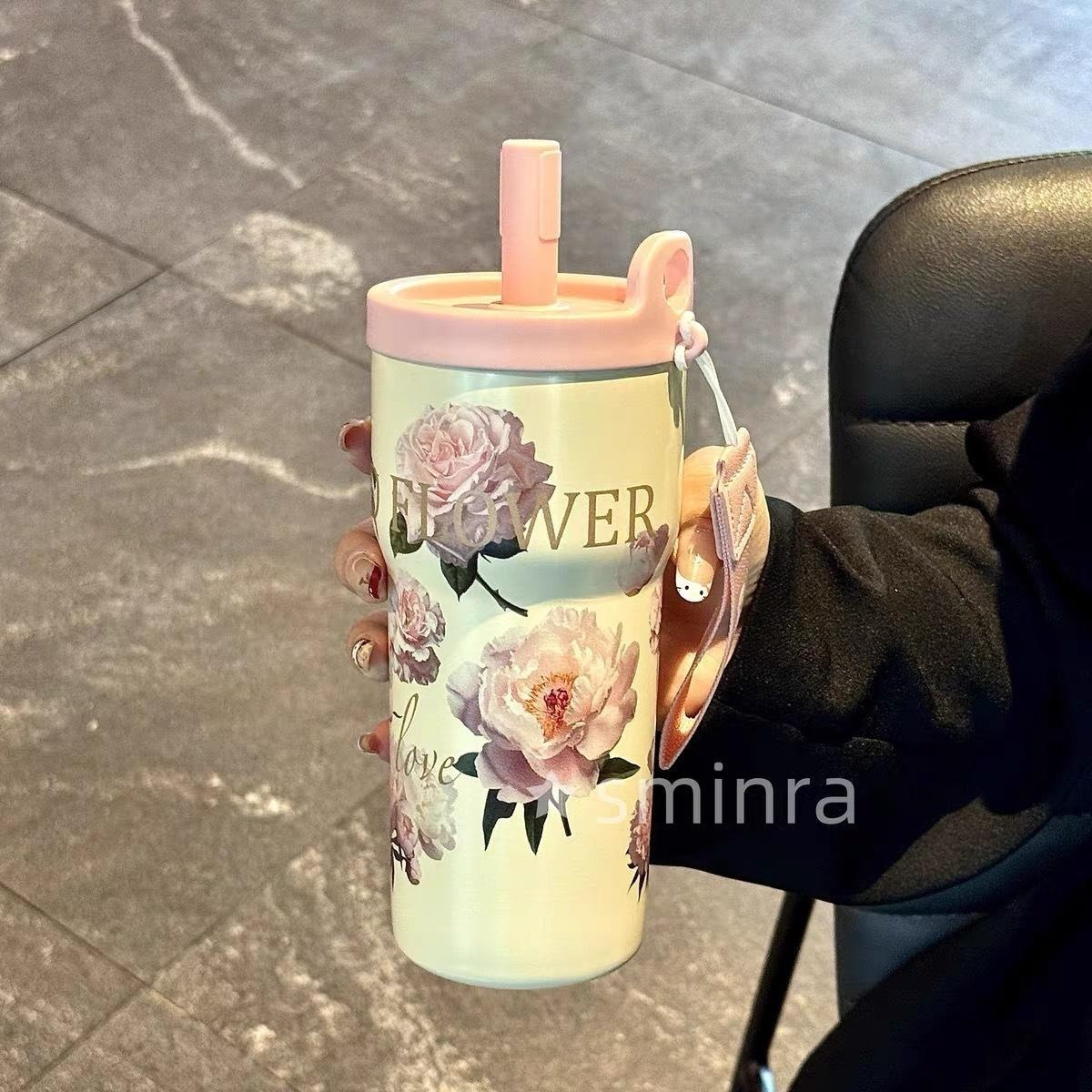 Premium Insulated Floral Stainless Steel Travel Mug