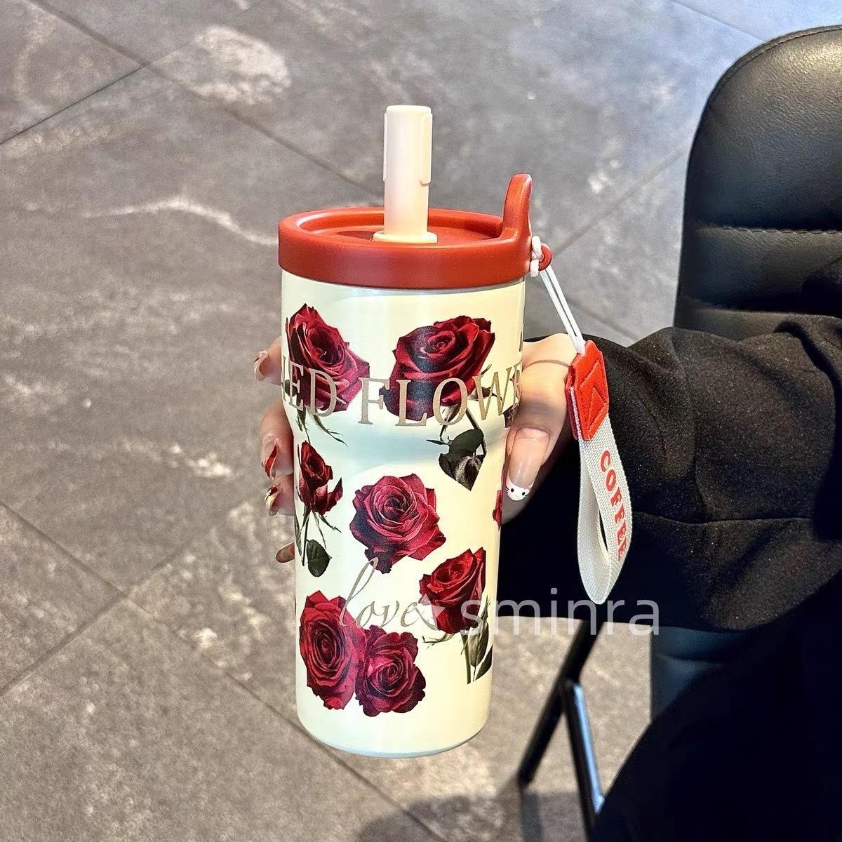 Premium Insulated Floral Stainless Steel Travel Mug