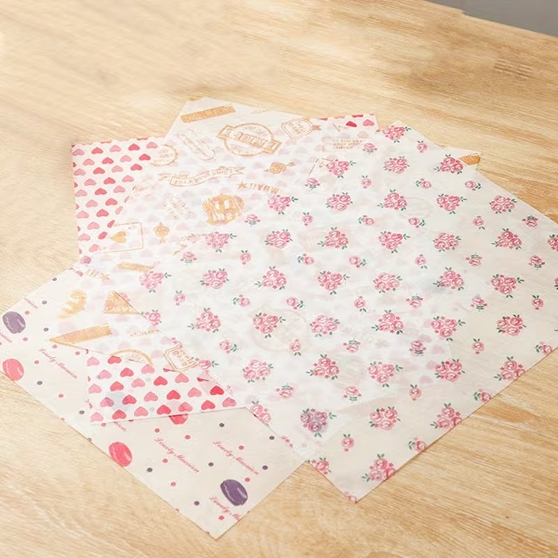 Premium 50 Pack Greaseproof Patterned Wax Paper Sheets