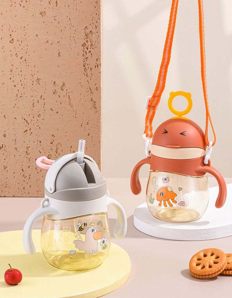 Cute Cartoon Leakproof Sippy Cup With Strap