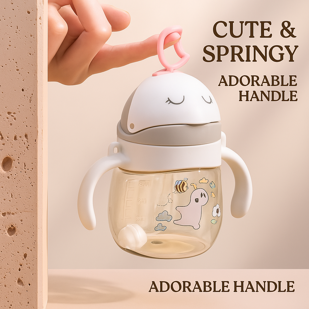 Cute Cartoon Leakproof Sippy Cup With Strap