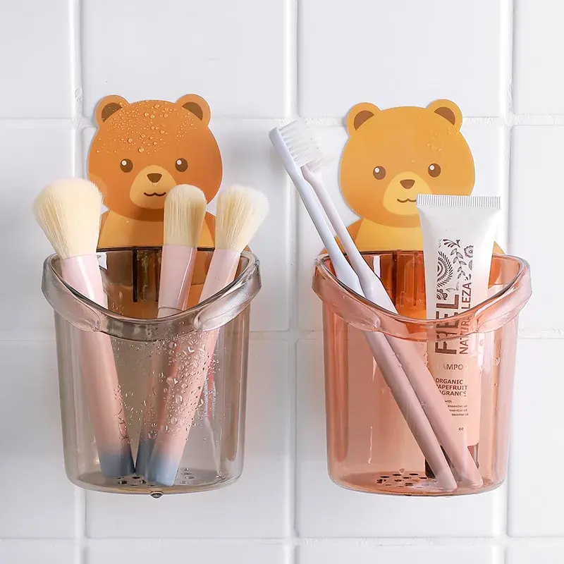 Wall Mounted Bear Toothbrush Holder Cup