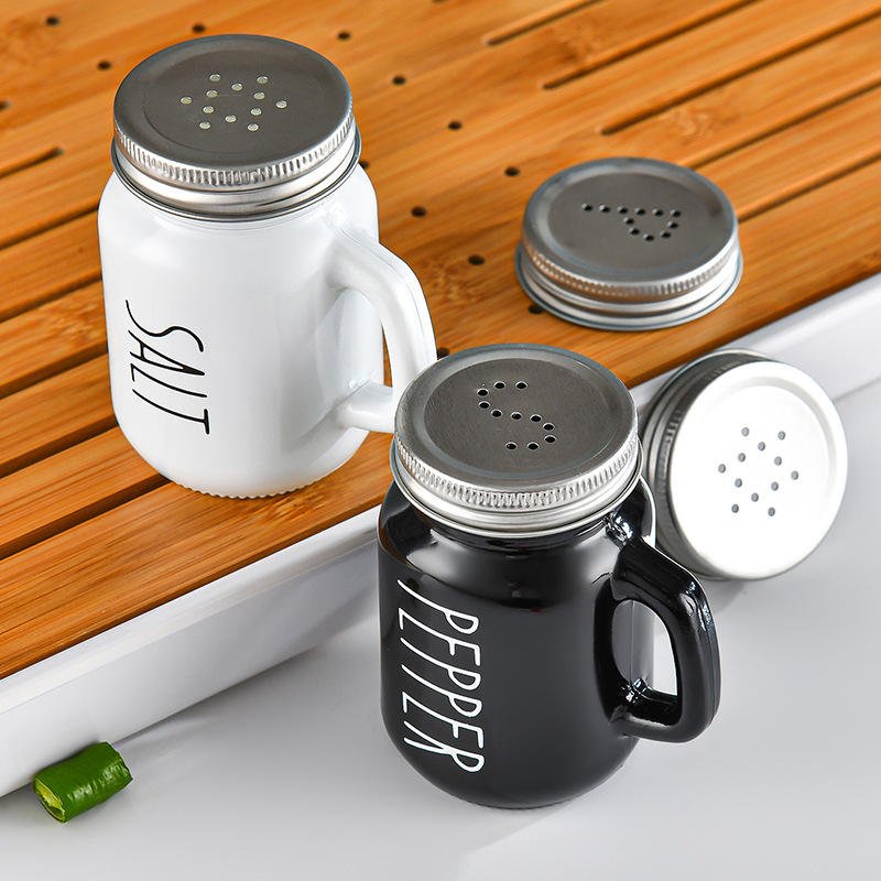 Salt and Pepper Shaker Set With Handle