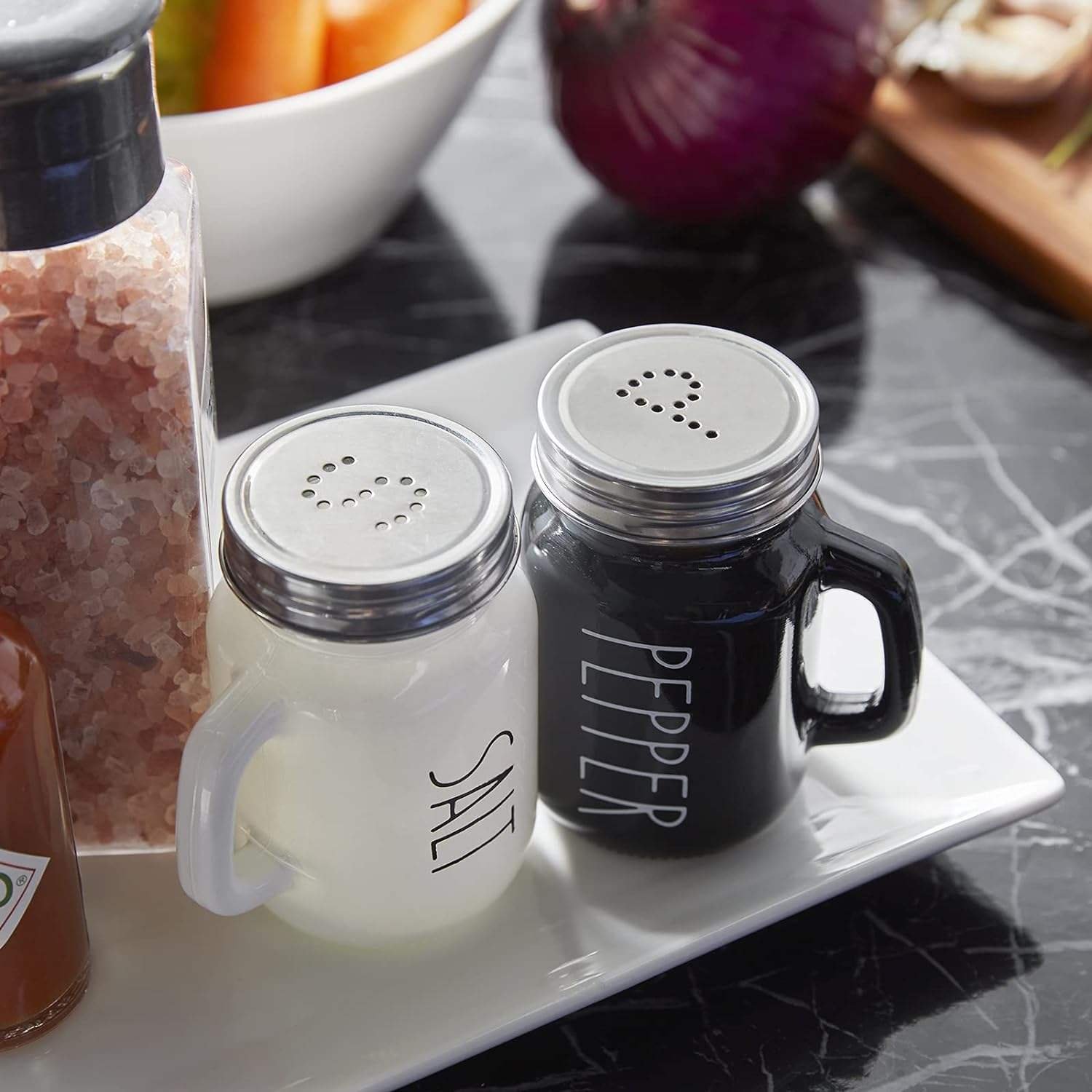 Salt and Pepper Shaker Set With Handle