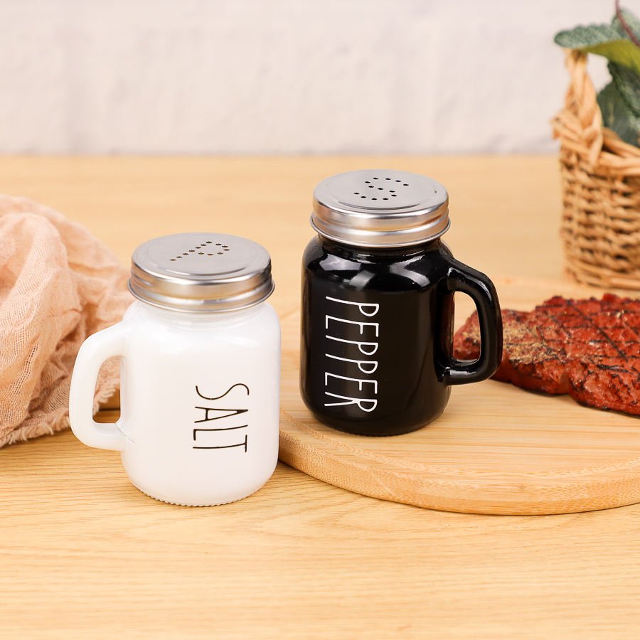 Salt and Pepper Shaker Set With Handle