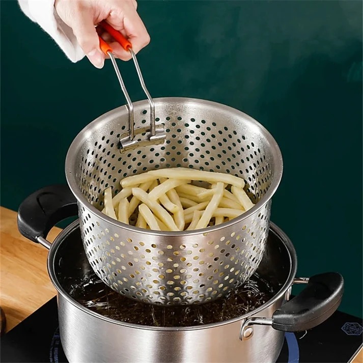 Stainless Steel Steamer & Frying Basket 18CM