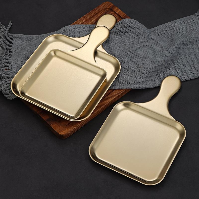 Stainless Steel Serving Plate With Handle