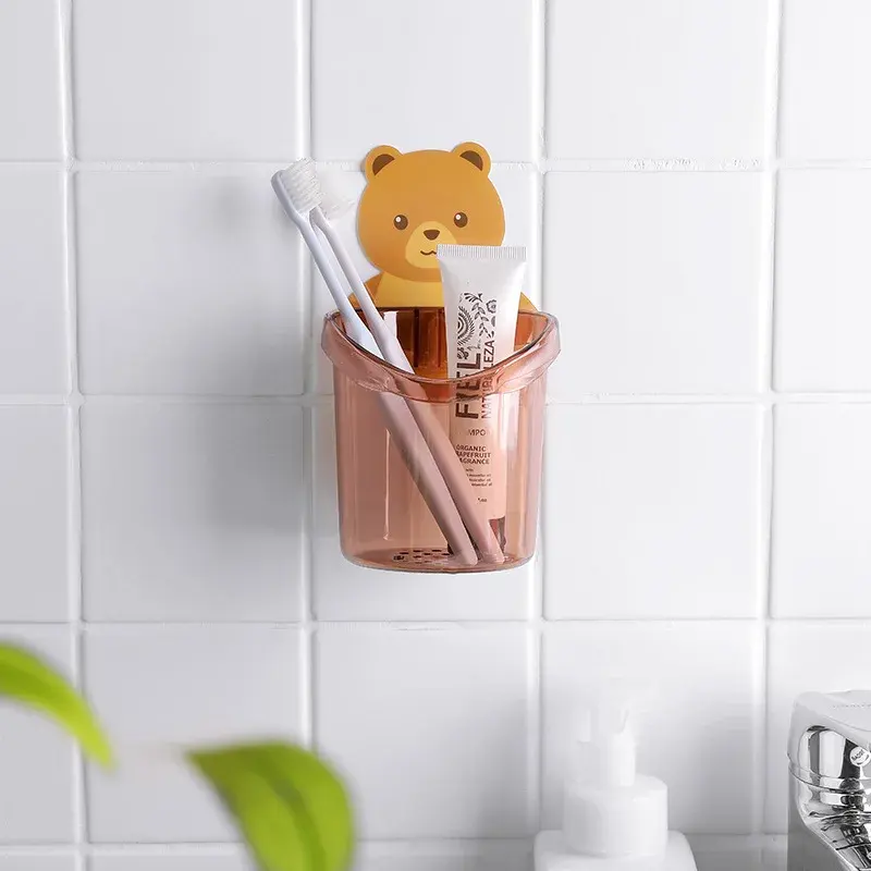 Wall Mounted Bear Toothbrush Holder Cup