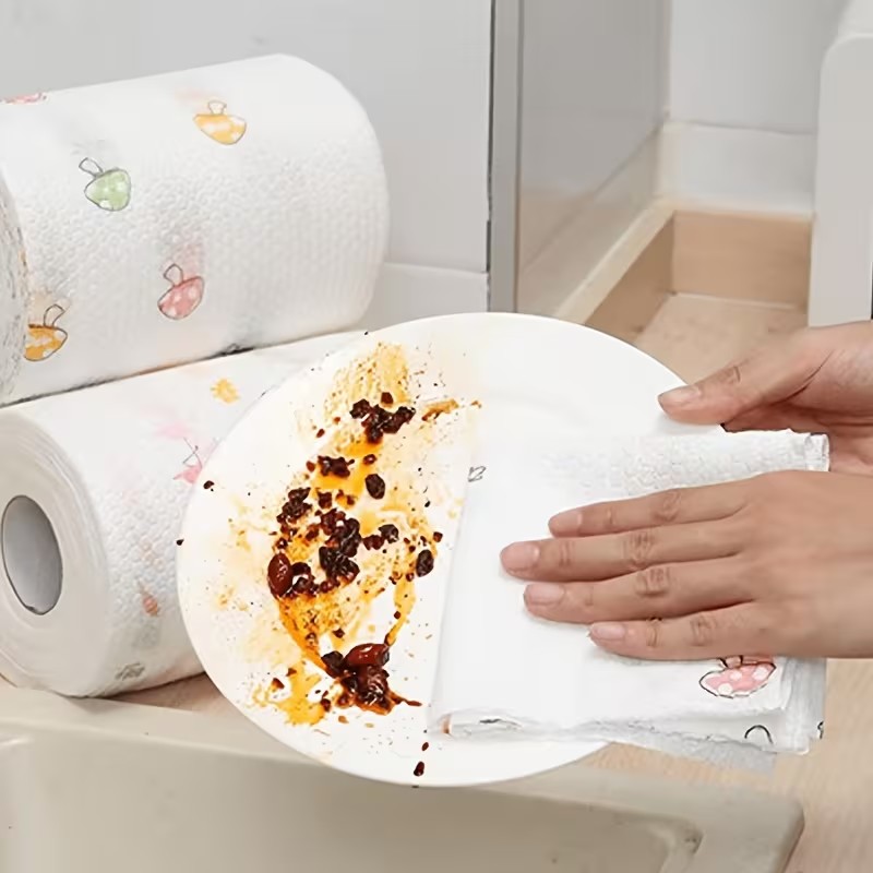 Reusable 50 Sheets Tissue Roll, Cleaning Paper Towels