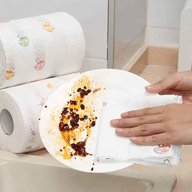 Reusable 50 Sheets Tissue Roll, Cleaning Paper Towels